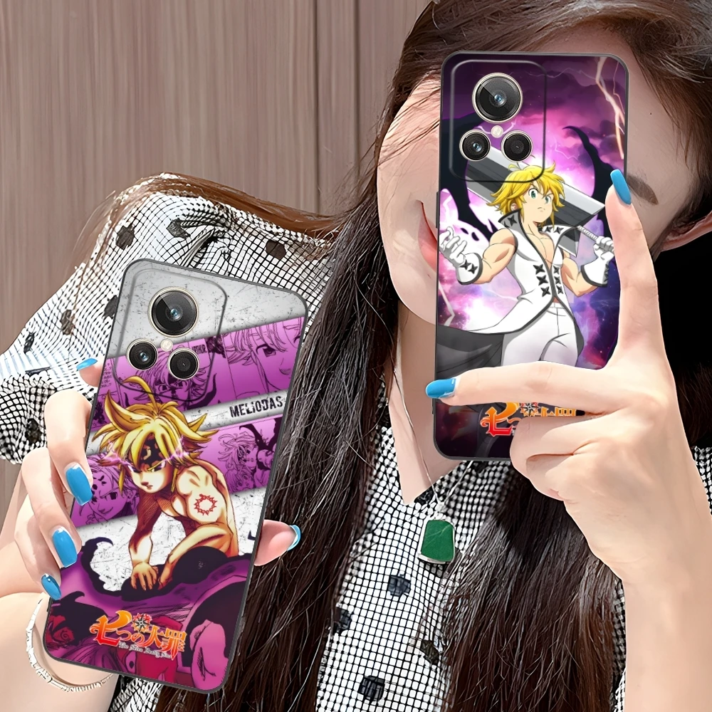 Seven Deadly Sins Meliodas Mobile Phone Case for Realme GT 2 9i 8i 7i Pro X50 X2 C35 C21 C20 C11 C3 Black Soft Phone Cover Shell