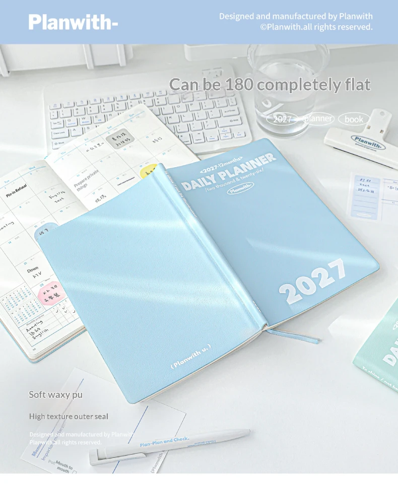 2027 Planwith A6 Kompakter Tagesplaner mit Jahresübersicht & Zielerfassungsseiten, Mini-Taschen-Notizbuch, Ästhetisches Schreibwaren-Journal – Detail 7