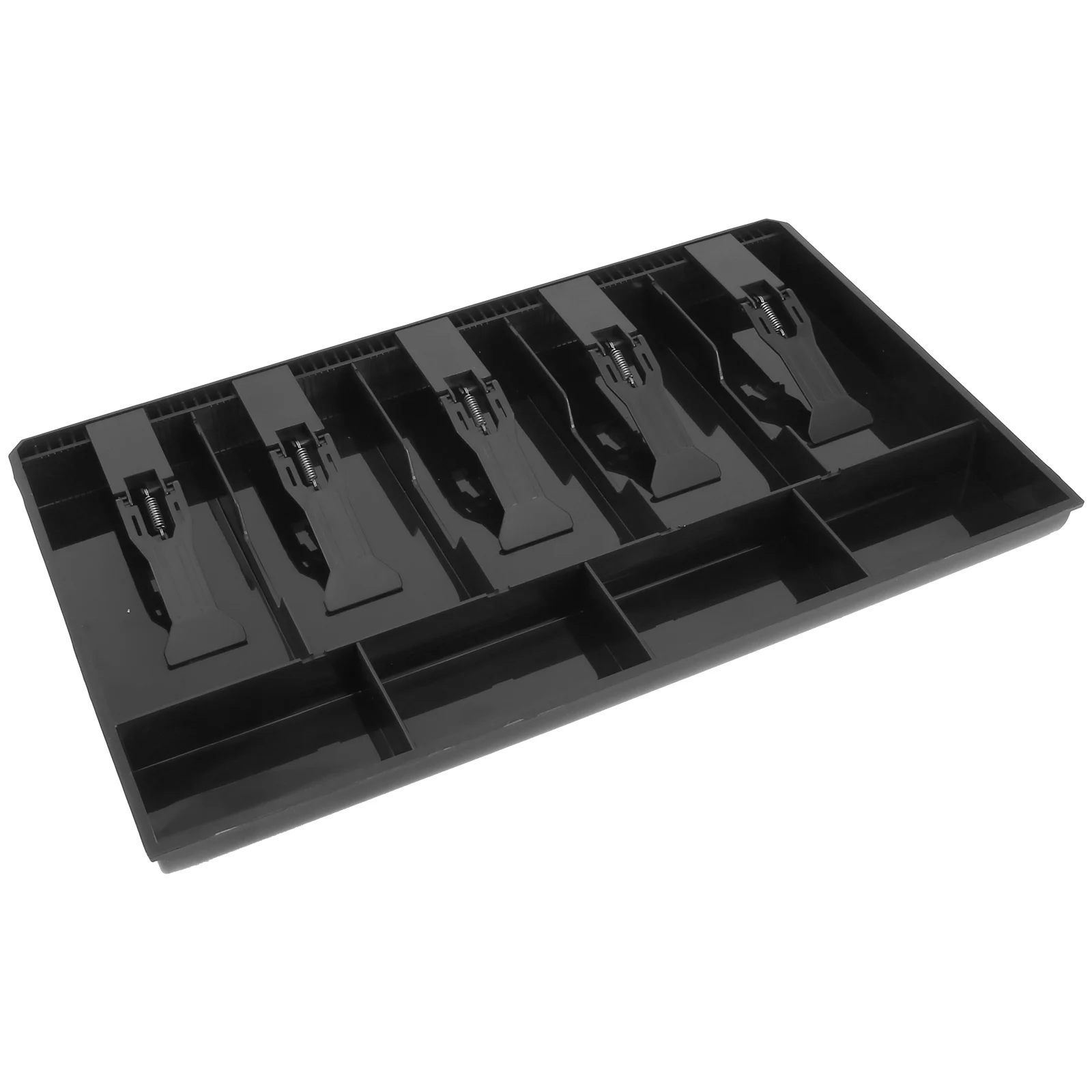 5 Grids Box Cashier Drawer Insert Tray for Home (Black) Cash Drawer Coins Tray Cash Box