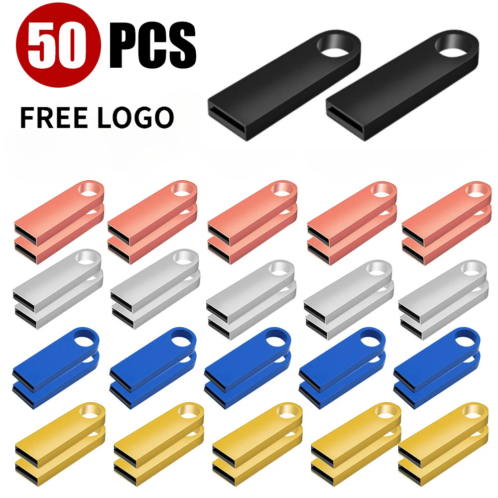 

50PCS Free Custom LOGO USB Flash Drive 2.0 8GB 4GB 2GB 1G High Speed Pen Drive 16GB 32GB 64GB Pendrive Memory Stick 256MB 512MB