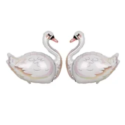 2 Large White Elegant Swan Foil Balloons Wedding Room Wedding Birthday Party Sweet Decoration Animal Swan Arrangement Balloons