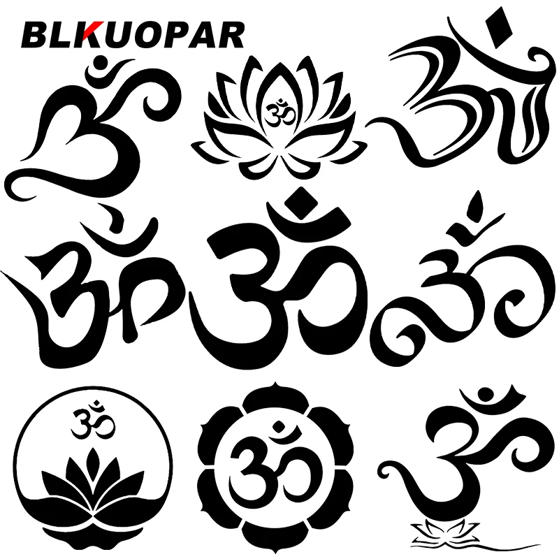 

BLKUOPAR for OM Buddha Hindu Yoga Symbol Car Stickers Sunscreen Scratch-Proof Decals Waterproof Motorcycle Decor Car Goods