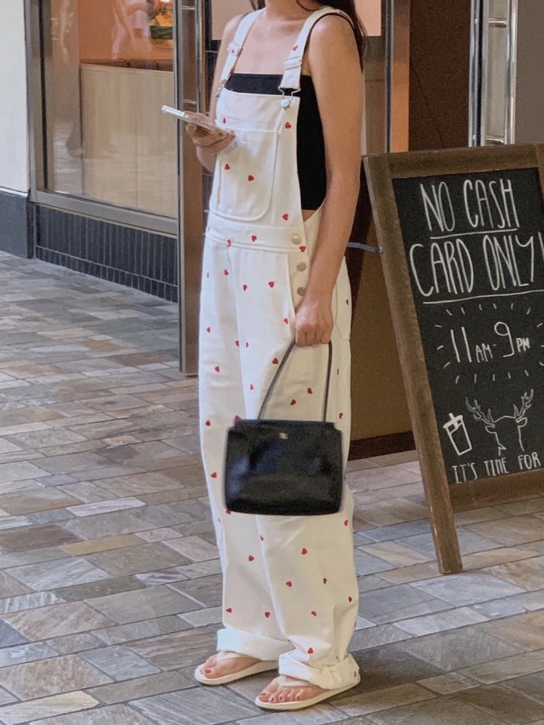 

Red Embroidered Heart Casual Loose Workwear Wide Leg Pants High Waist Commute Sle Korean Faion Summer 2023 Long Pants