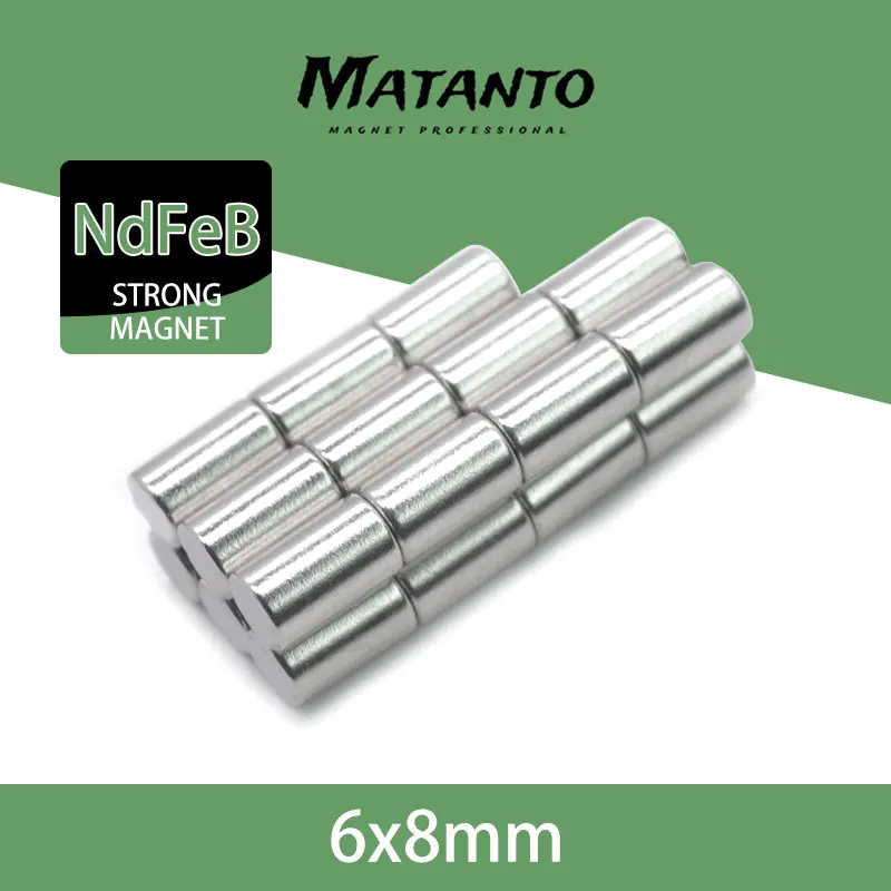 

10/20/50/100/200PCS 6x8mm Small Round Search Magnet N35 Thinck Powerful Strong Magnetic Magnet 6x8mm Neodymium Magnet 6*8