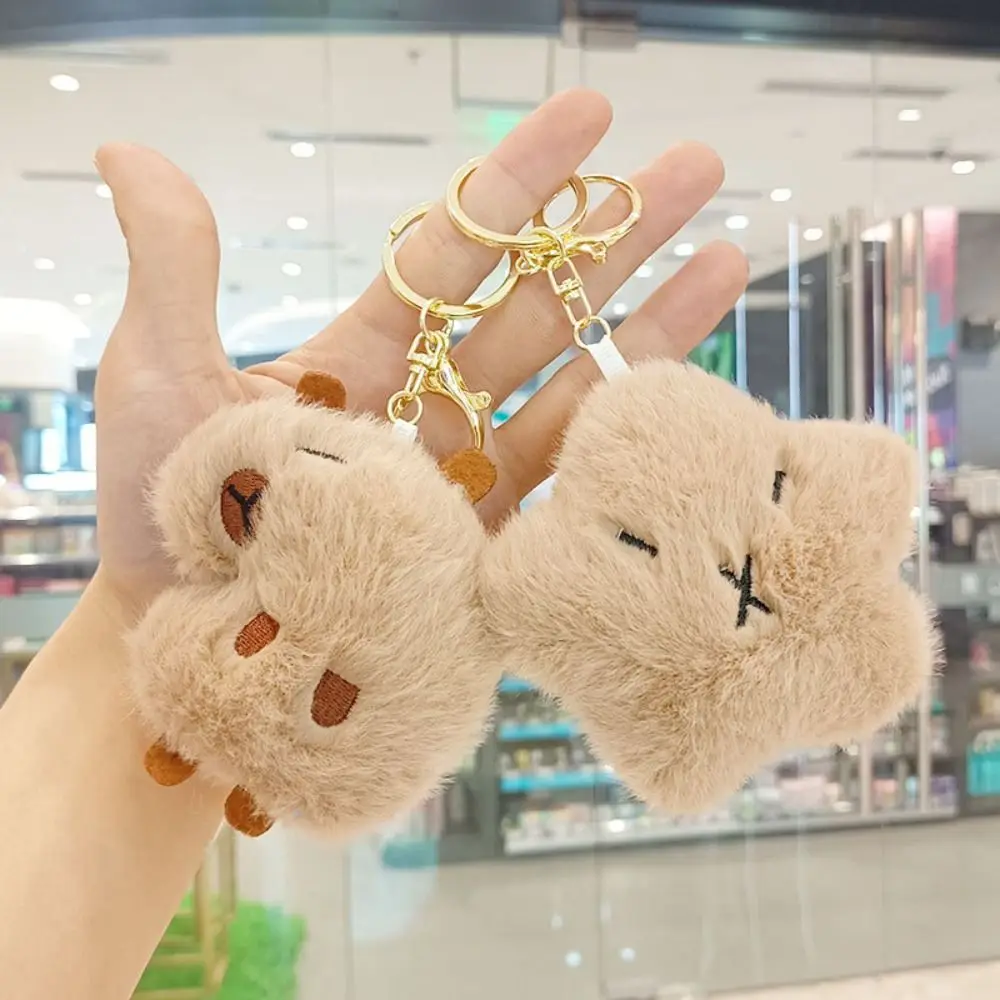 Simulation Capybara Rodent Capybara Plush Pendant Moon Stuffed Animal Capybara Plush Keyring Sun Ins Capybara Plushie Doll