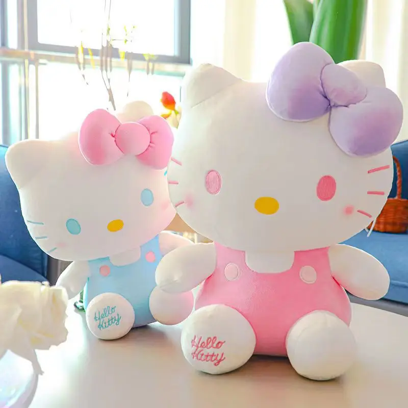 22CM Hello Kitty Plush Toys For Children  Cute Kt Cat Dolls Soft Sanrio Stuffed Toys Kawaii Christmas Day Gift For Girls Toy image 2