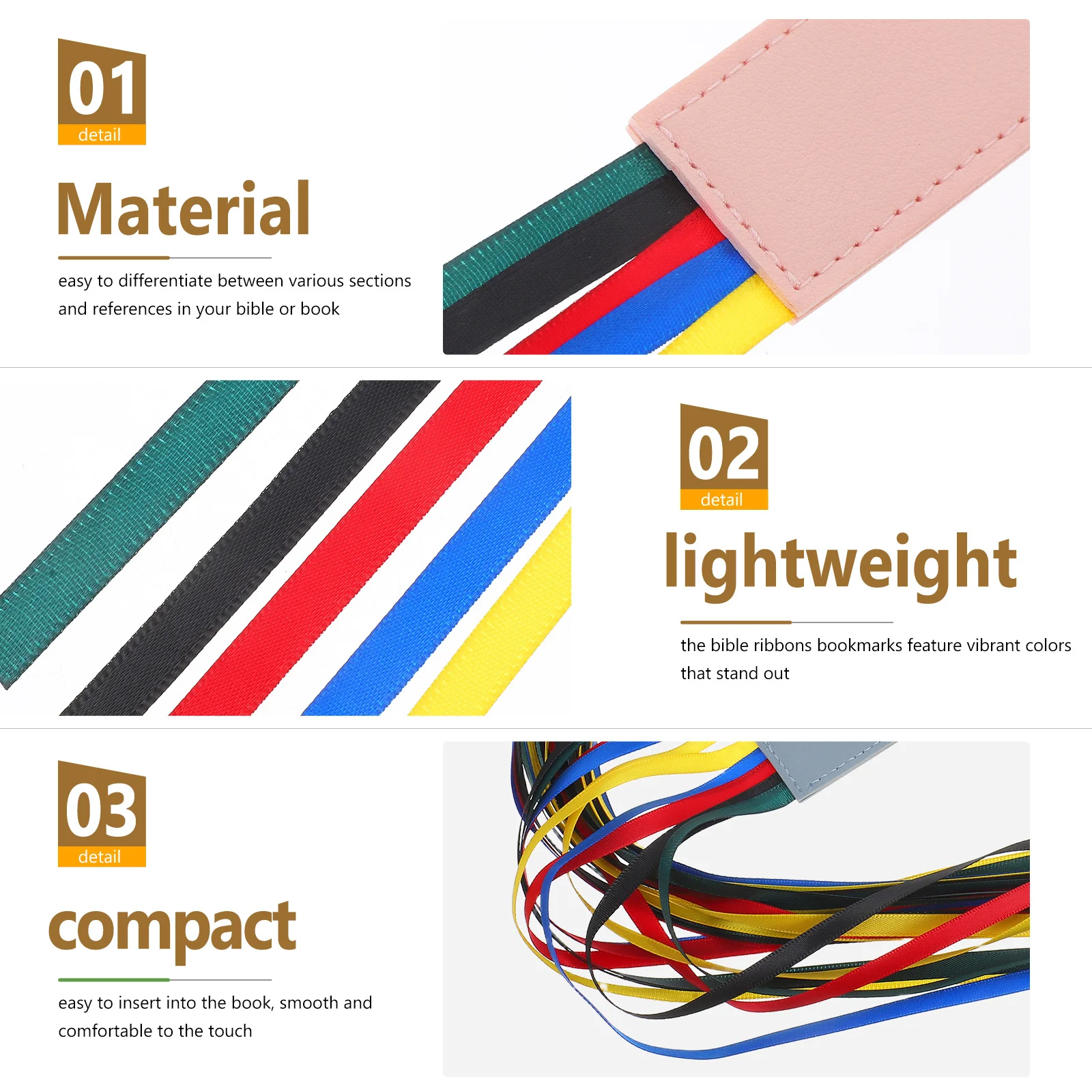 PU Bible Bookmarks with Ribbon Page Markers for Women Men Reading Accessories Bulk Book Decor