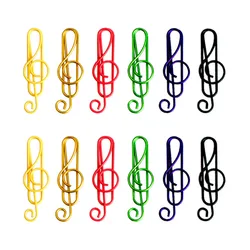 30/50/100pcs/box Colorful Music Note Shaped Paper Clips Decorative Colorful Decor For Office Bookmark Stationery Paper Clip
