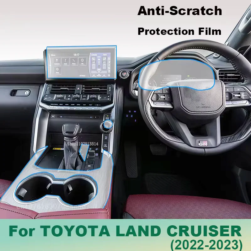 

Hot Sale Car Interior Protective Film For TOYOTA LAND CRUISER (2022-2023) Anti Scratch Dashboard Center Console Screen Cover