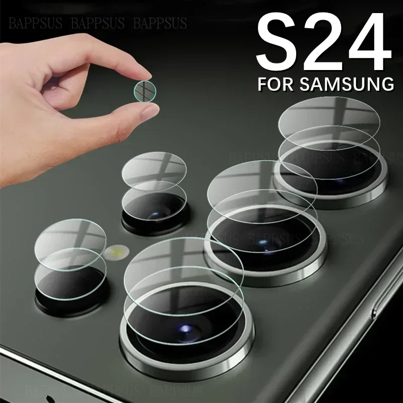 กระจกนิรภัยสำหรับ Samsung Galaxy S24 Plus ฟิล์มป้องกันเลนส์ HD, ฟิล์มป้องกันรอยขีดข่วนสำหรับ Samsung S24 S24u S24 +