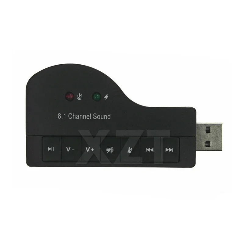 

Hot Piano Shaped USB 2.0 External 8.1 Channel Stereo Virtual Sound Card Audio Adapter with Multifunction Key Laptop