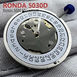 New Swiss RONDA 5030D Quartz Movement Date At 4 6Hands 5030 Watch Mouvement Replacement Parts