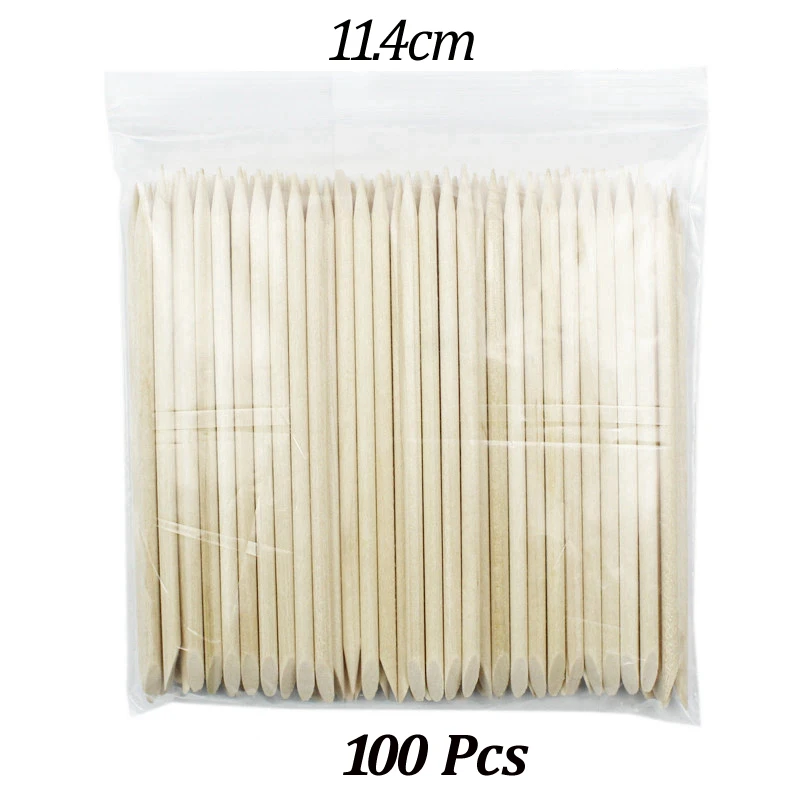 100Pcs/500Pcs Holz Häutchen Pusher Sticks 63/75/95/105/127/150/178MM Für Gel Polnisch Entfernen Sauber Pediküre DIY Design Punktierung Werkzeug
