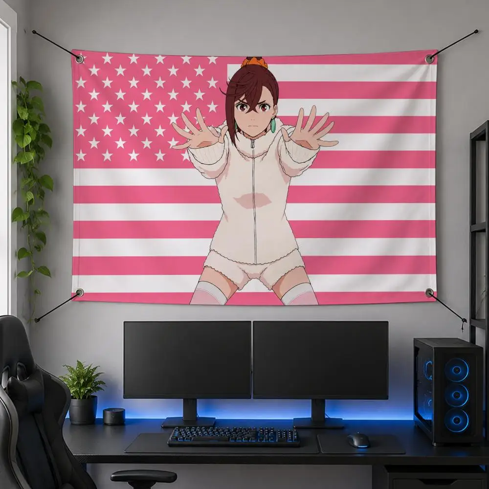 Anime M-Momo Ayase DAN DA DAN Supernatural Action Flags Flag Banner for Bedroom Dorm Party Home Living Room Wall Garden Gift