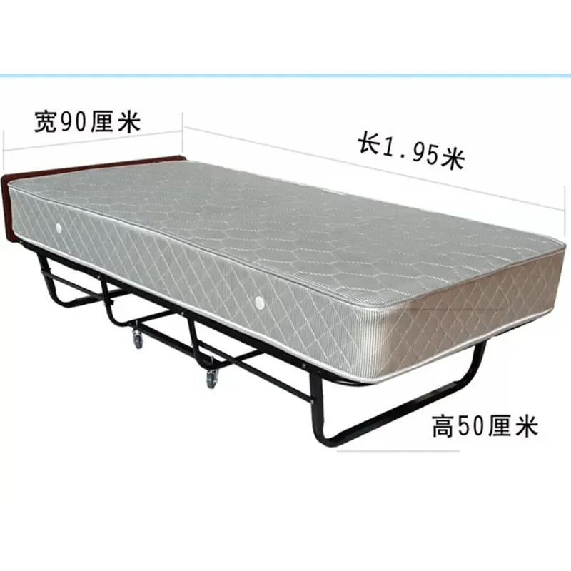 Modern Simple Folding Spring Bed Single Movable Extra Bed for Hotel Lunch Break Multi-purpose Unit