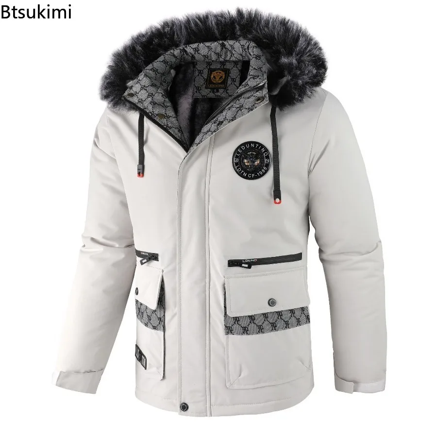 Winter Men Hooded Fur Collar Winter Coats Down Jackets High Quality Male Thicker Windproof  Warm Parkas Hombre Casual Jackets