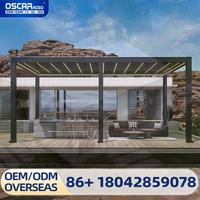 3x3 3x4 4x4 6x4m Modern Outdoor Bioclimatic Aluminium Louvered  with LED Light for Garden Backyard Patio Pergola