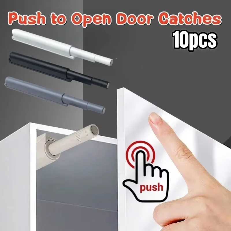 10PCS Push to Open Cabinet Magnetic Door Latches,Push in Catch Push Magnet Latch for Hidden Doors Closure Push Release Press Out