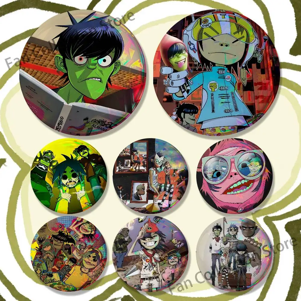 Noodle Murdoc Niccals G-Gorillaz Badges Creative Tinplate Button Pins Brooch Creative Quotes Badge Clothes Backpack Jewelry Gift