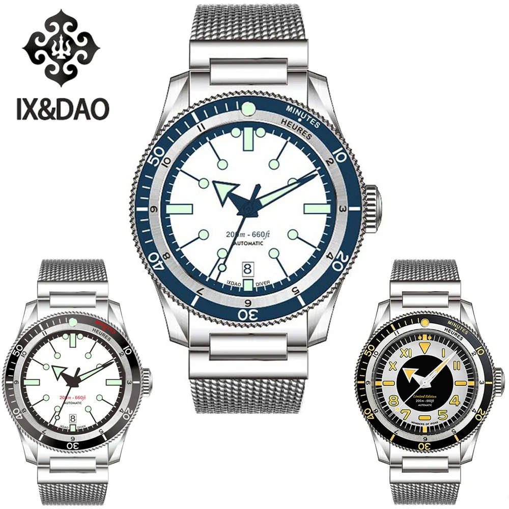 Relógio de mergulho em aço inoxidável masculino, relógios mecânicos automáticos, relógio de pulso impermeável, IPOSE 5303 V3, IX e DAO, 40mm, GMT,