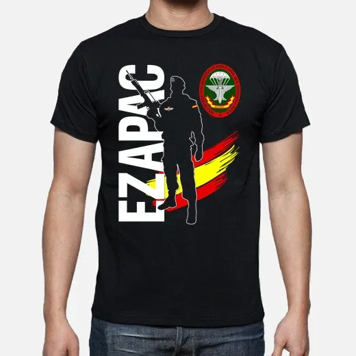 Ezapac Zapador Paracaidista Española. Camiseta de paracaidista español, camiseta informal de verano de manga corta con cuello redondo 100% algodón para hombre