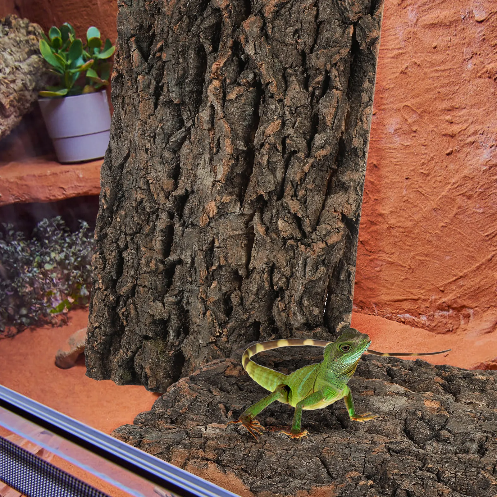 

2Pcs Cork Bark Reptile Climbing Decor Bearded Dragon Tank Cork Bark Fish Aquarium Landscaping Tree Bark Ornament Reptile Habitat