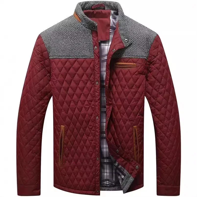 Chaqueta Bomber Casual para Hombre 2026, Chaqueta Acolchada con Diamantes, Ligera, Casual, con Botones, Sobrecamisa de Alta Calidad, Gran Venta