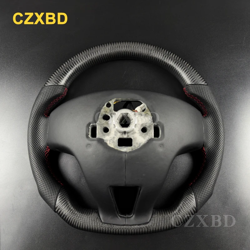 For Volvo V40 2016 S60 S80 XC60 V60 Real Matte Black Carbon Fiber Steering Wheel High Quality Leather Sport Wheel Customized