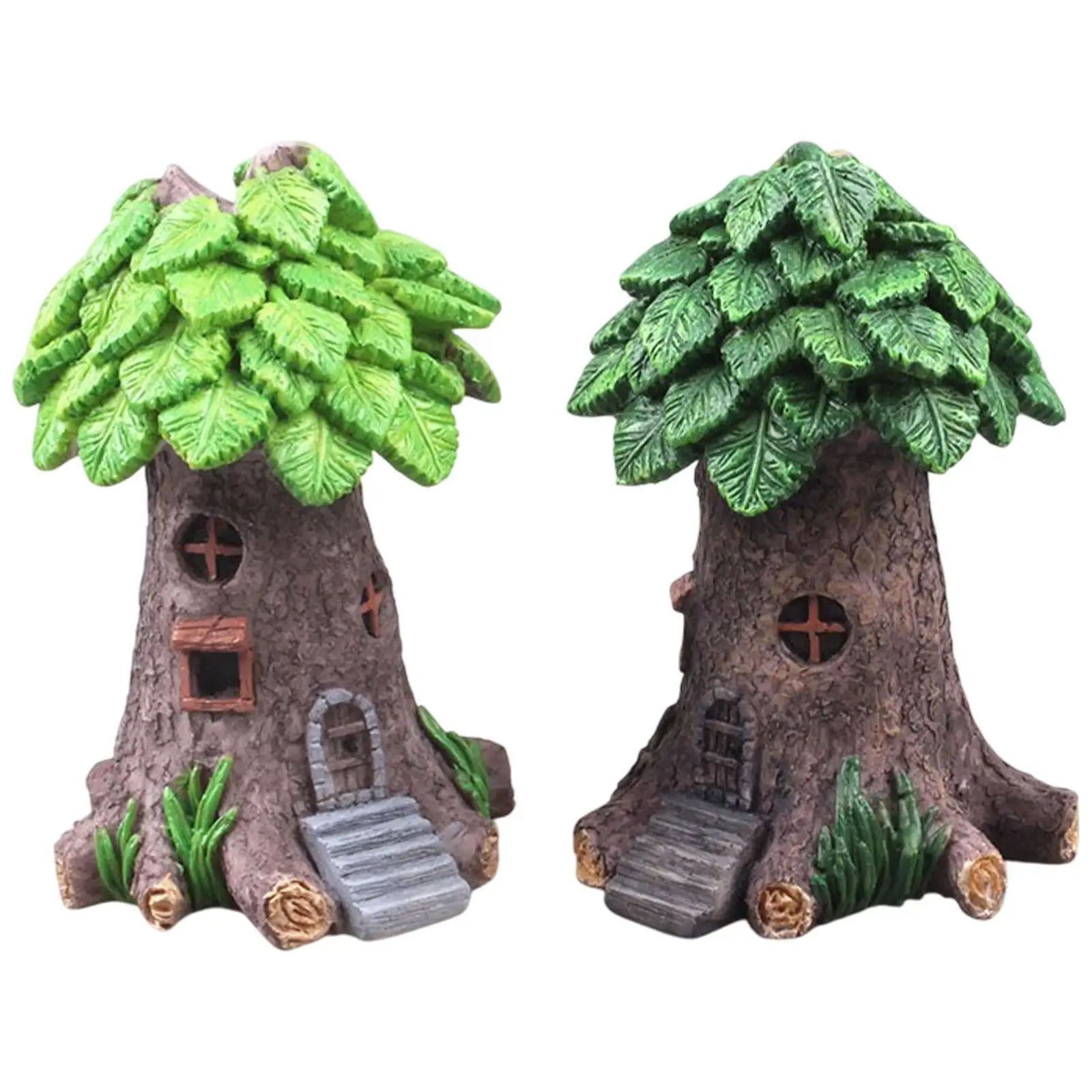 

Tree House Statue Fairy Garden Accessories Creative Flower Pot Decor Sculpture for Terrace Garden Courtyard Lawn Home Decoration