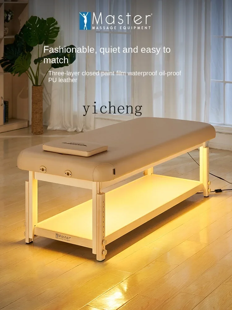 YY Beauty Salon Dedicated Facial Bed Massage Couch Bone Setting Massage Bed Solid Wood Physiotherapy Bed