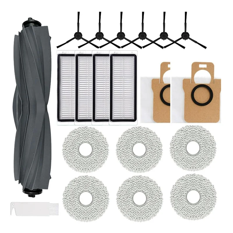 Accessoires H-W pour aspirateur Robot Dreame L20 Ultra, comprend une brosse principale, des filtres Hepa, des brosses latérales et des chiffons de vadrouille