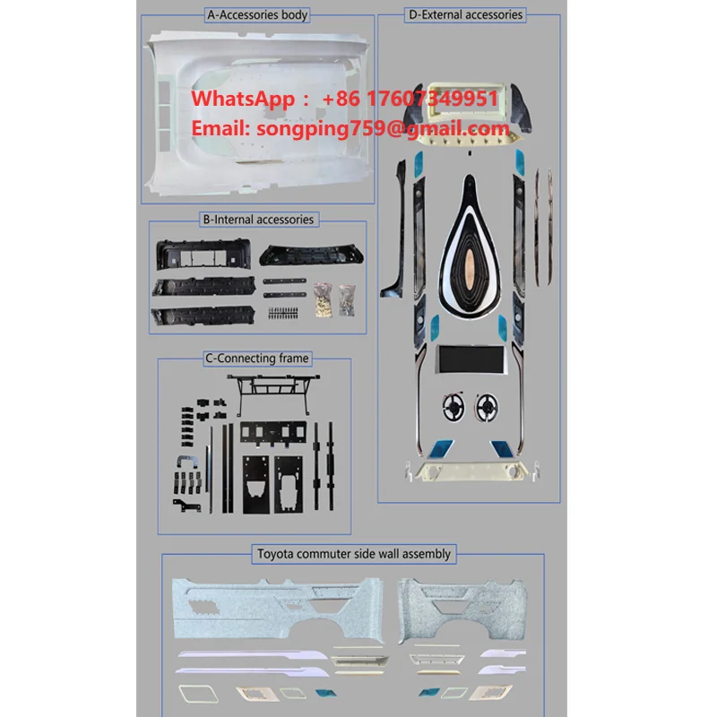 Best Quality Ceiling Light Roof Lamp Car Interior Accessory Kit for Toyota Hiace 300 2020 Granvia Deluxe Luxury Interior