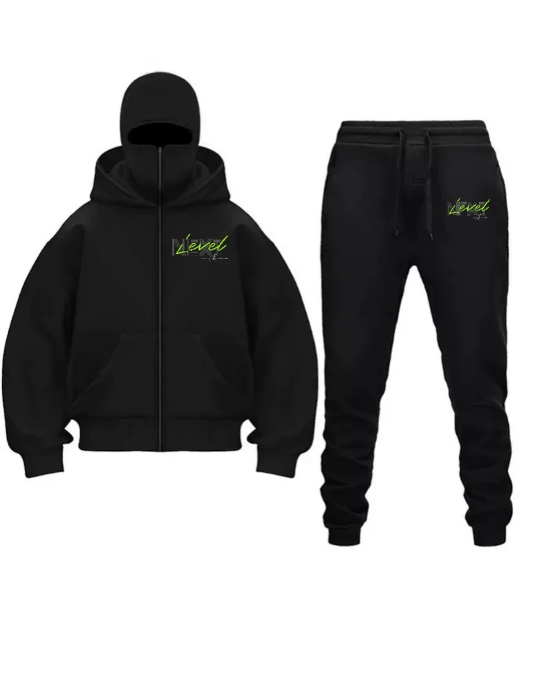 

Мужской комплект толстовки с капюшоном и длинными рукавами для осени и зимы, повседневная спортивная одежда, удобная и универсальная, однотонная.