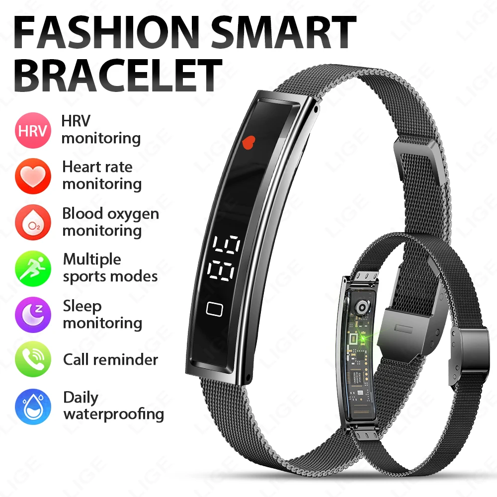 

LIGE New No Screen Smart Band Sports Waterproof Bracelet Heart Rate Blood Oxygen Sleep Monitoring Pedometer Smartwatch Men Women