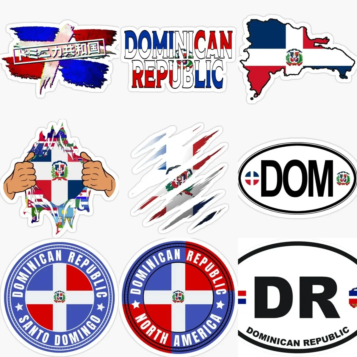 

Dominican DOM Flag Map PVC Sticker for Decorate Car Window Laptop Truck Motorcycle Helmet Bicycle Table Room Decal Accessories