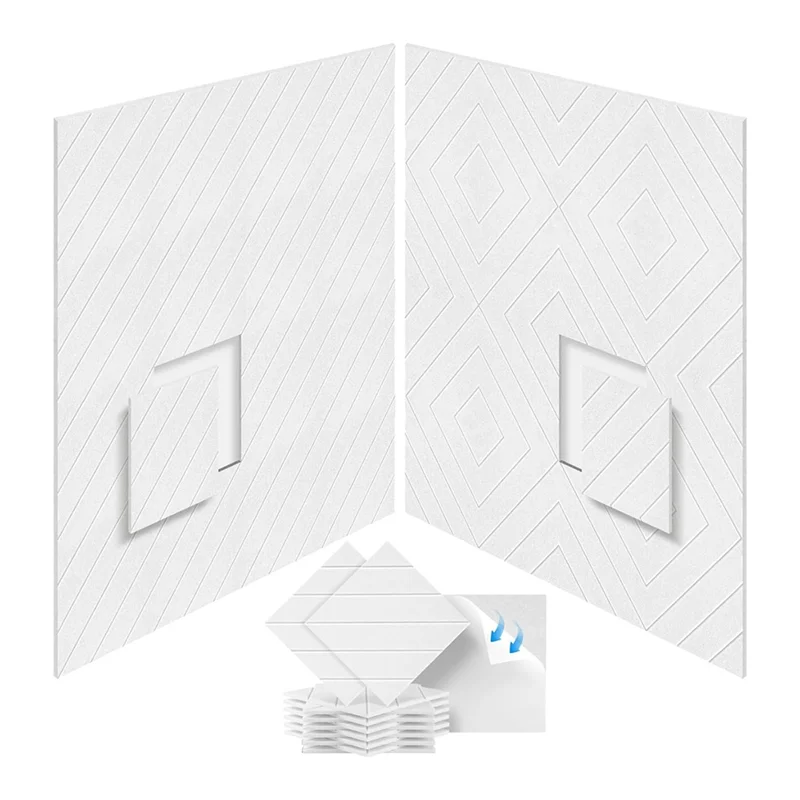 

RTENTE-12 Pack Soundproof Foam Panels 12X12x0.4 Inch, Self Adhesive Acoustic Foam Panels For Acoustic Treatment