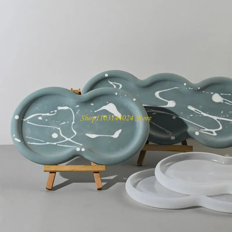 N5KE Delicate Silicone Mold for DIYs Crystal Droplet Tray Beautiful Handmade Jewelry Storage Container Creating Mould Crafts