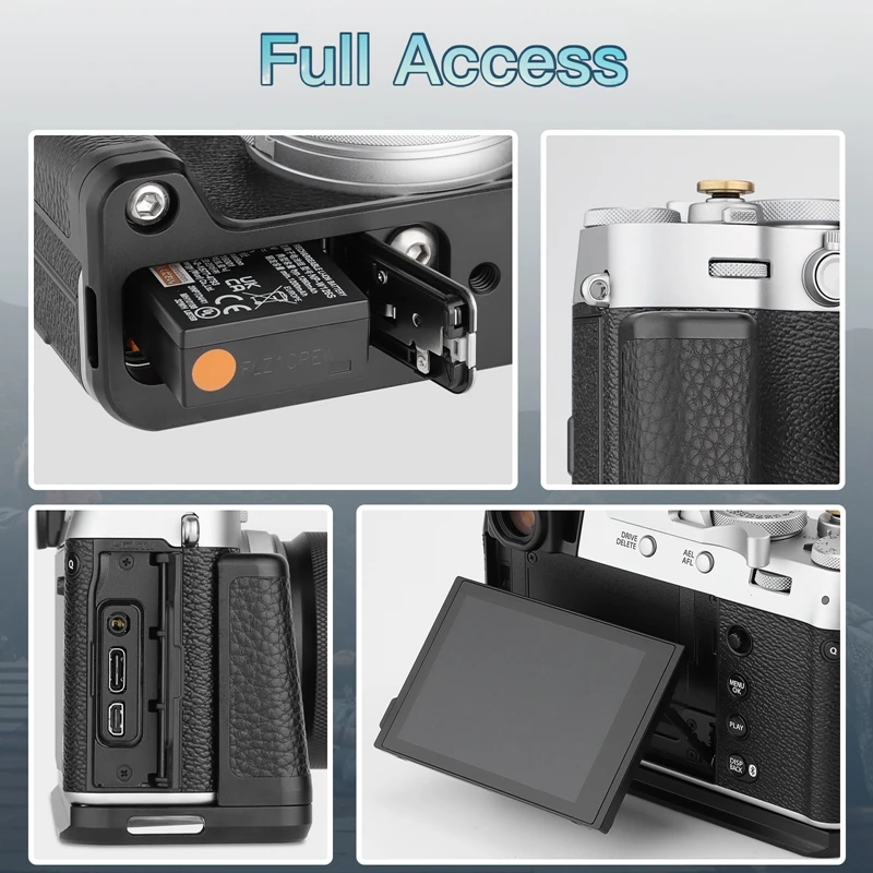 Haoge-カメラブラケットホルダー,クイックリリースプレート,Fujifilm x100vi用ハンドグリップ,ブラックフィット,arca swiss,HG-XVIB