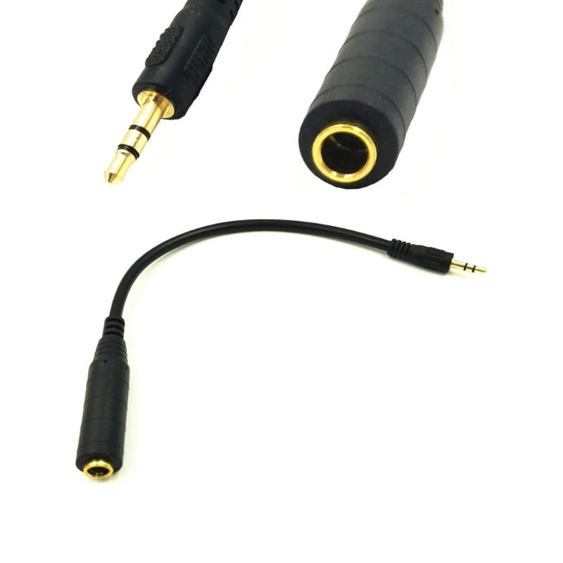 E56B 6.35mm Female to 3.5mm Male Mono/Stereo Cable 1/8 to 1/4 Adapter