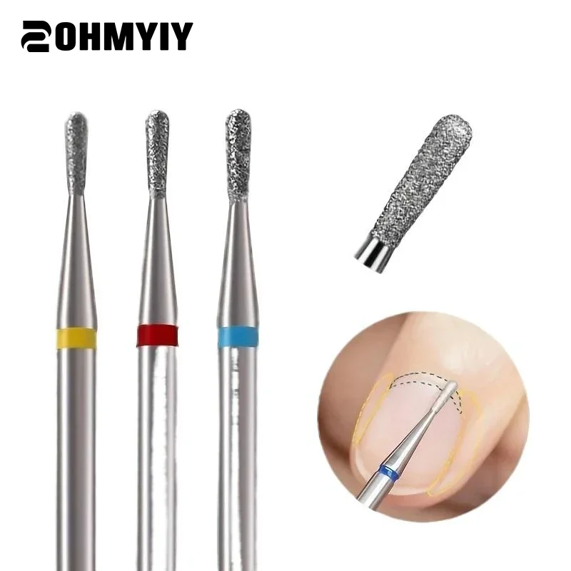 1 ชิ้นเปลวไฟเจาะเล็บ Bits เครื่องตัดเพชรสําหรับเล็บ 3/32 ''Pro เจาะเคล็ดลับสําหรับเล็บ Cuticle ลบเครื่องมือ