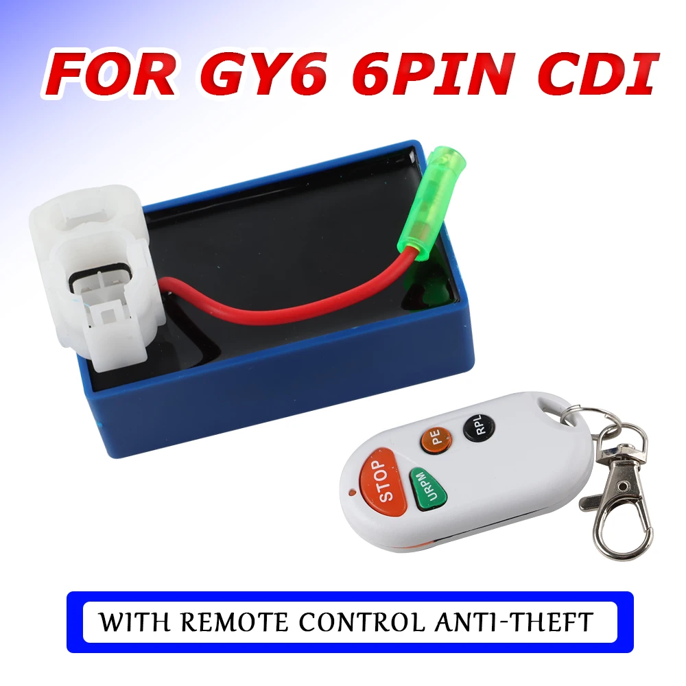 6 PIN CDI Box Unit For GY6 50 60 80 100 125 150 175 200 250 CC Scooter Engine ATV Buggy Go Kart Remote Control Anti-Theft CDI