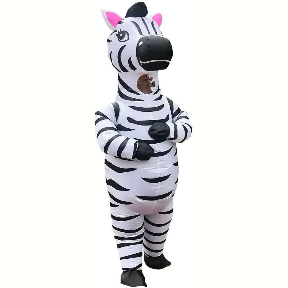

Inflatable Zebra Costume Unisex Funny Adult Suit Christmas Halloween Cosplay Party Costumes for Adult