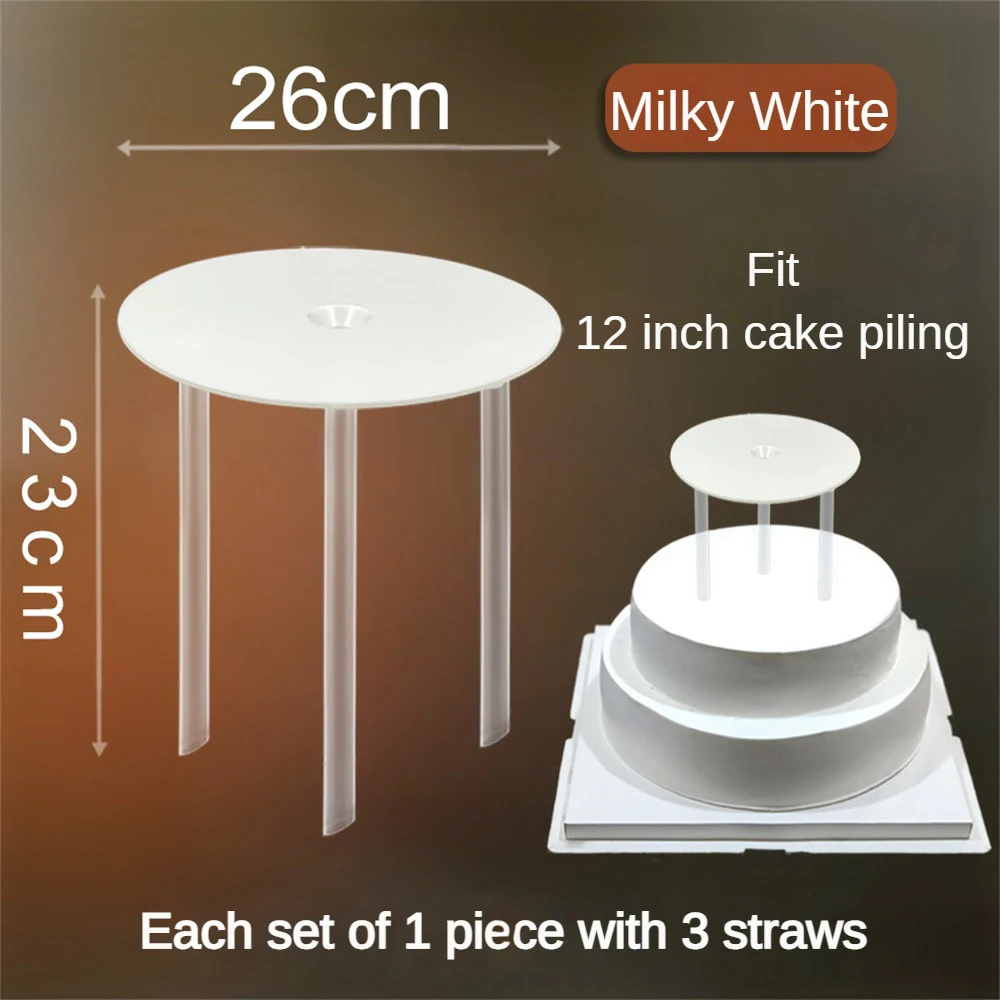 Cake Stand Innocuous Stable Pile Driving 5 Sizes Milky White Household Cake Piling Stand Complete Supporting Facilities 1 Set