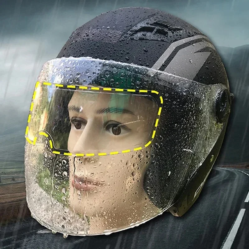1/2pcs Universal Motorcycle Helmet Rainproof Film Safety Driving Durable Nano Coating Sticker Anti-Fog Film Moto  Accessories
