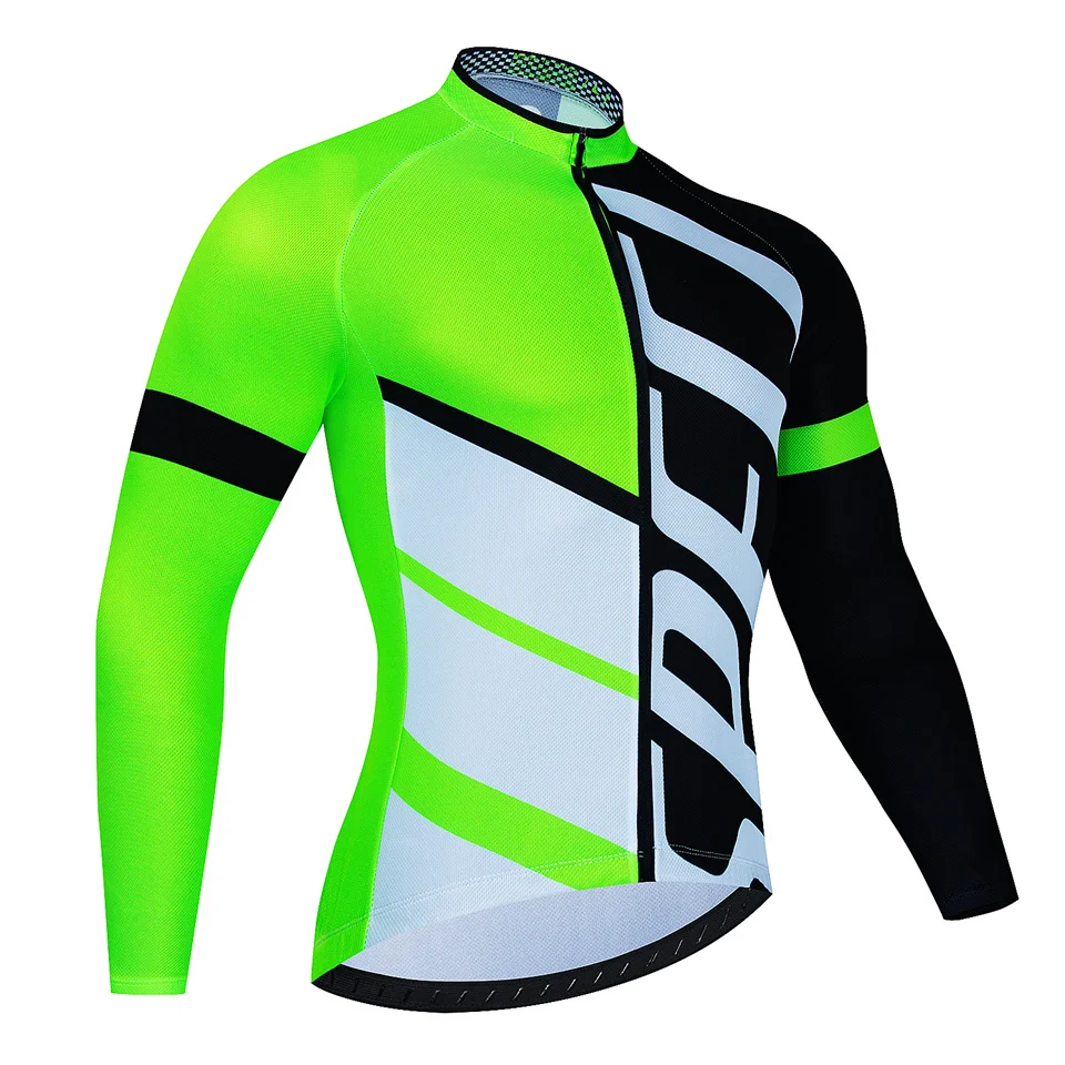 Fluoreszierende Gelbe Männer Herbst Fahrrad Kleidung Straße Racing Kleidung Atmungsaktive Frühling Bike Shirt Langarm Radfahren Jersey – Detail 5