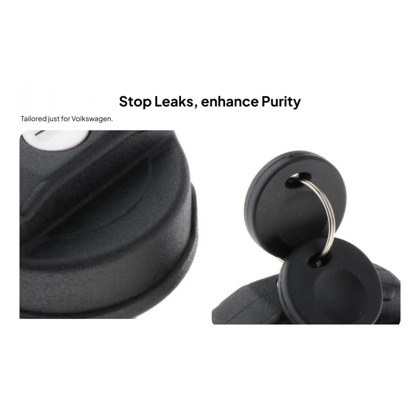 Car Fuel Cap Lock Plastic Gas Filler Cover with Keys 65mm Durable Replacement for VW Beetle Caddy