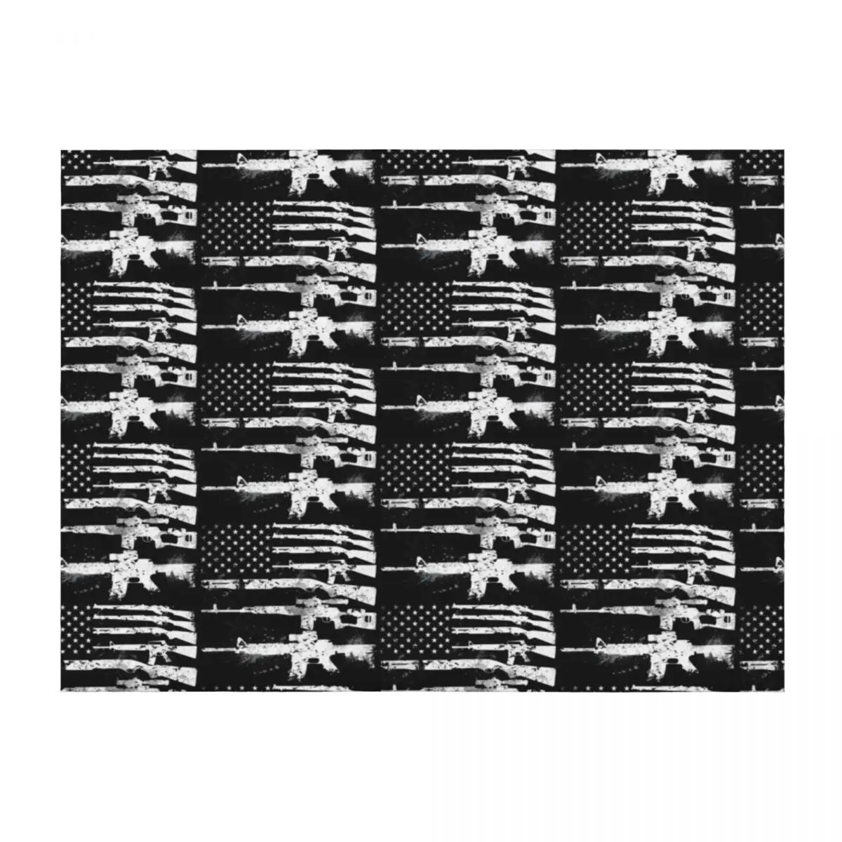 

USA American Flag Guns, Armed America 2nd Amendment Art Design Gift Present Men Women Birthday Fathers Day Christm Throw Blanket