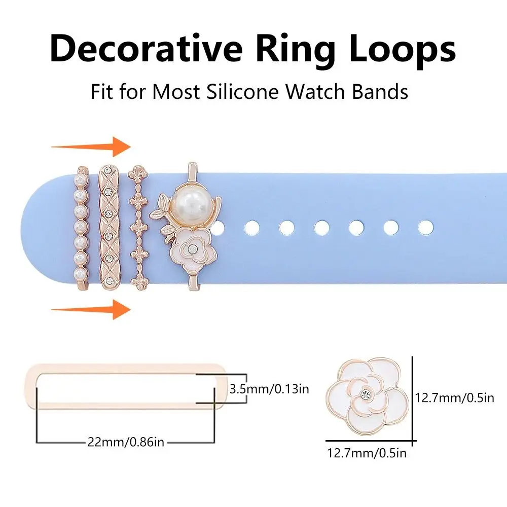 새로운 금속 시계 밴드 장식 팔찌 진주 다이아몬드 장식 반지 브로치 손목 벨트 매력 스트랩 액세서리