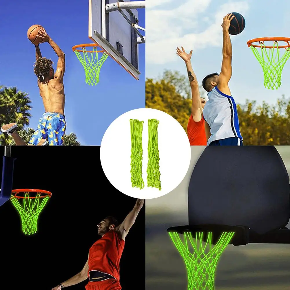 

1/2pcs Luminous Basketball Net Nylon Shoot Training For Kid Lightweight Universal Outdoor Sports Accessories V3G7