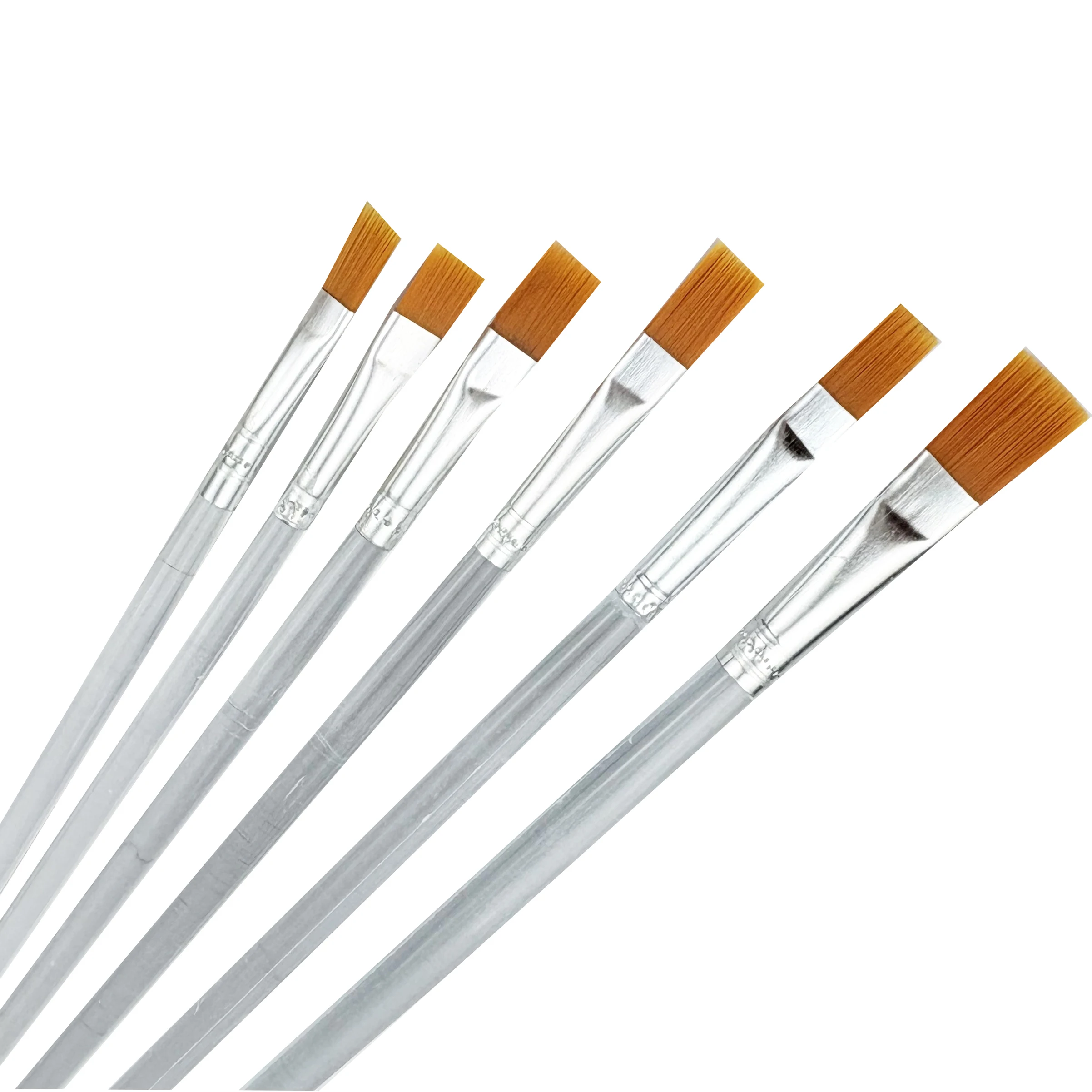 

6-Piece Versatile Paint Brush Set Wear-Resistant Quick Dry Nylon Bristles For Acrylic Oil Watercolor Body Face Art Creations